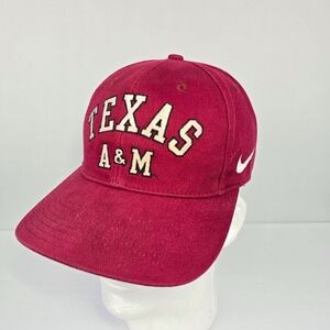 Vintage 90s Texas A&M Aggies Nike Snapback Cap Hat Swoosh Logo Taiwan Gig 'Em OS